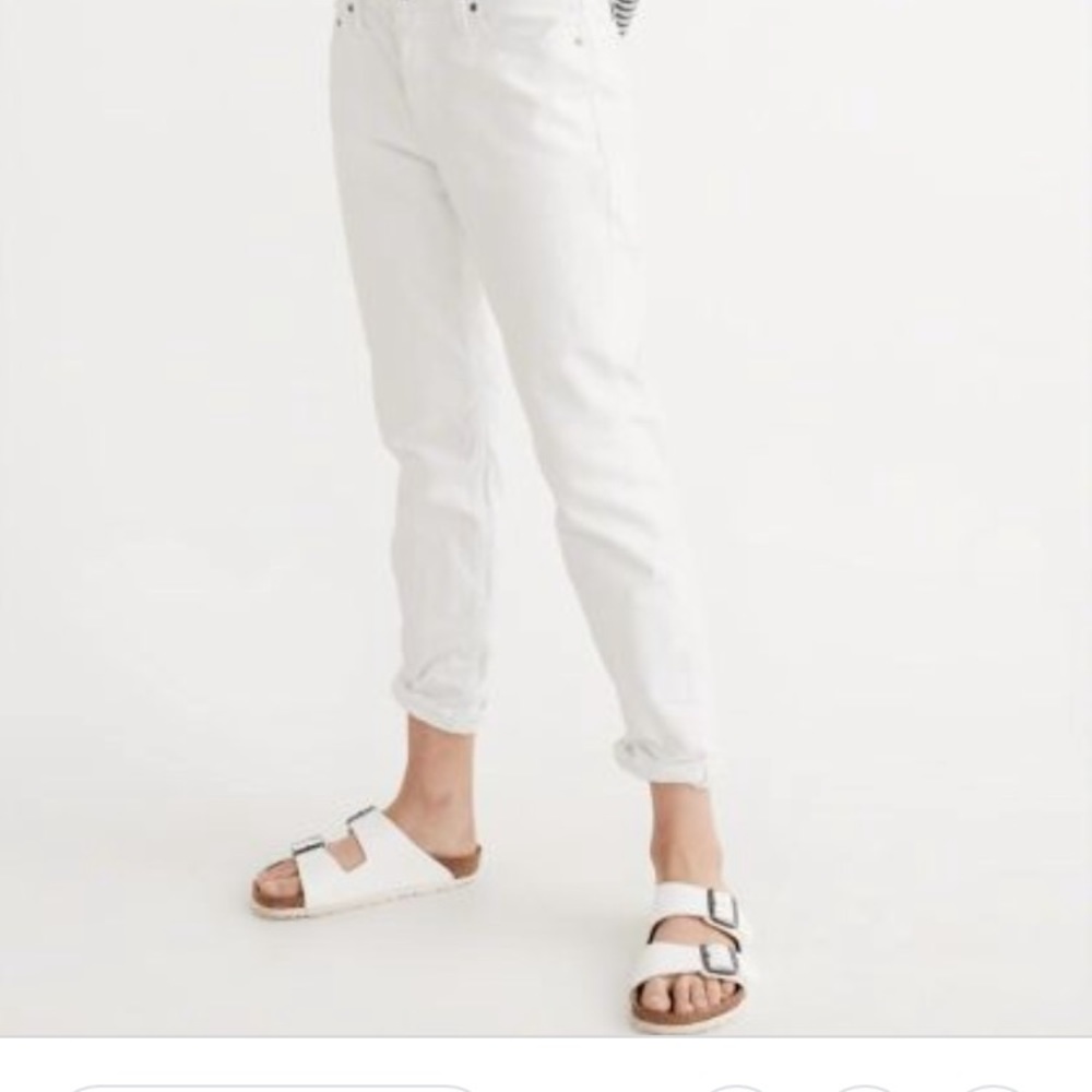 Abercrombie and Fitch White Boyfriend Jeans